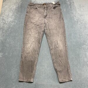Lee Legendary Mom Jeans Womens 18 Gray Denim Cotton Stretch High Rise Casual
